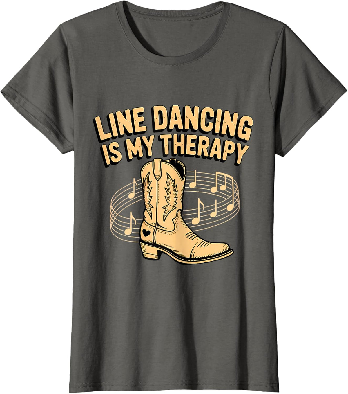 Line Dancing is My Therapy T-Shirt - Asphalt Grey