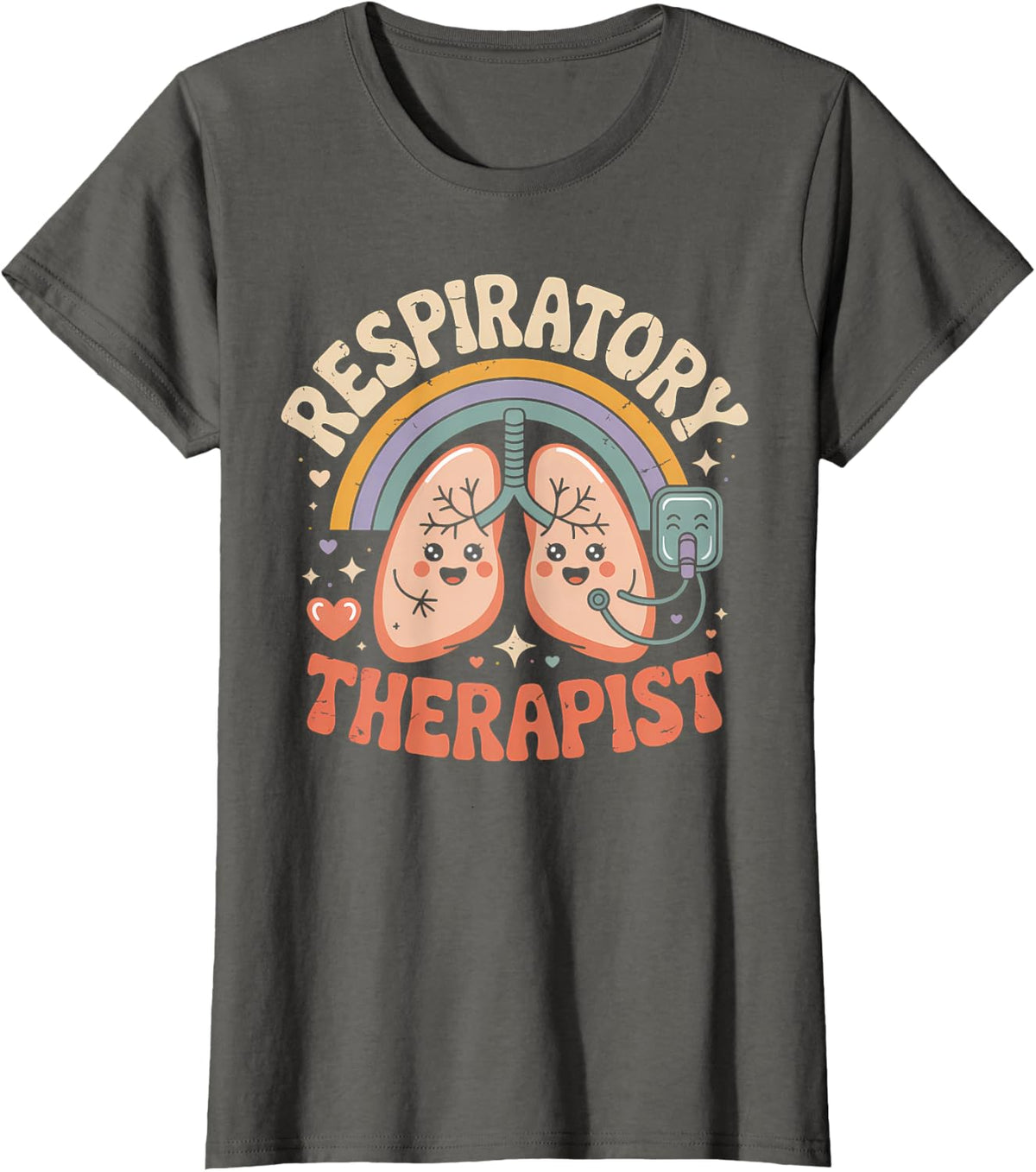 Respiratory Therapist Lung Care Medical Professional T-Shirt - Asphalt Grey