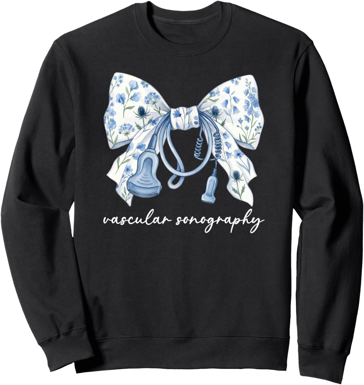 Vascular Sonography Coquette Vascular Sonographer Sweatshirt - Adult Unisex Black