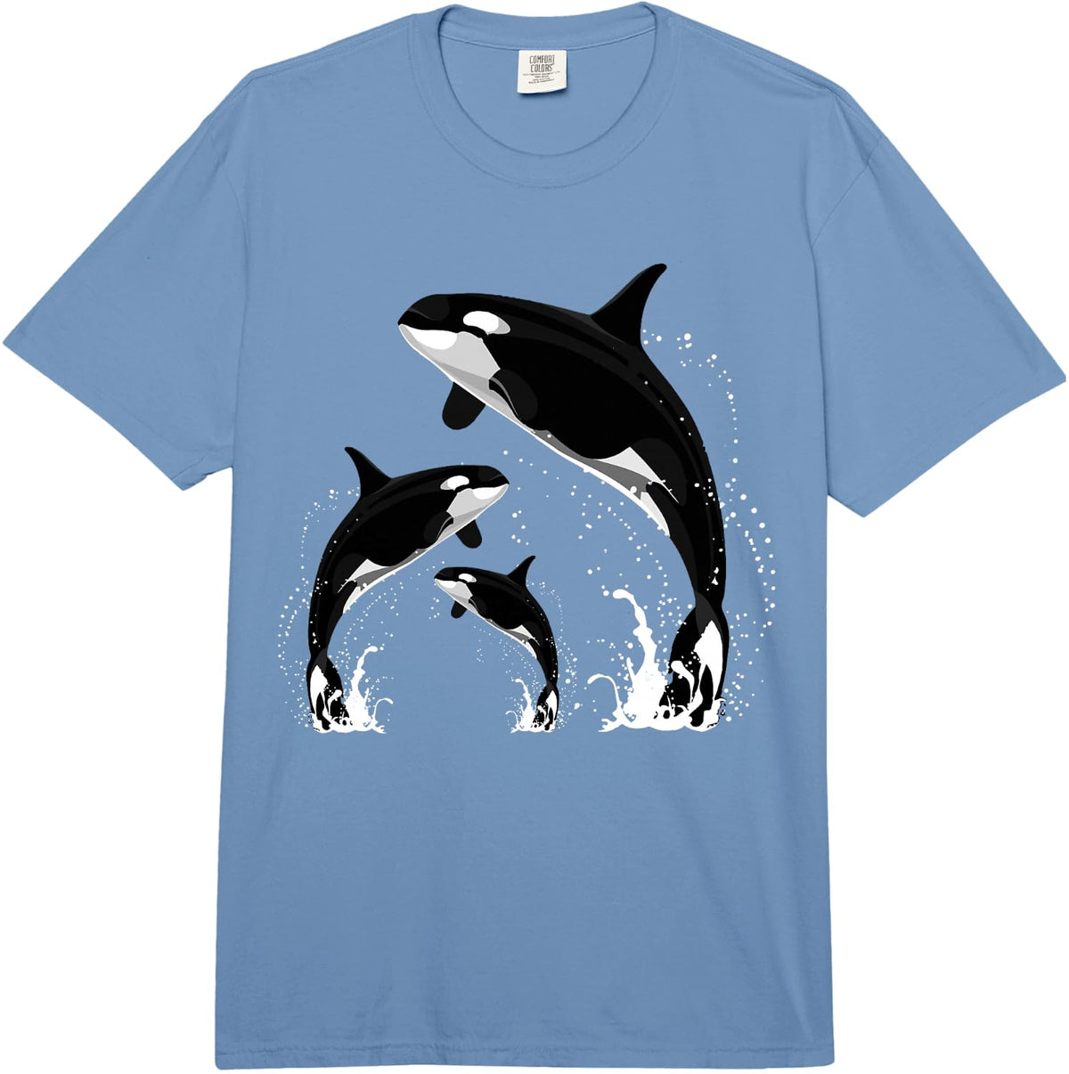 Killer Whale Gifts. Jumping Orca Killer Whales Killer Comfort Colors Adult Heavyweight T-shirt - Adult Unisex Deep Blue