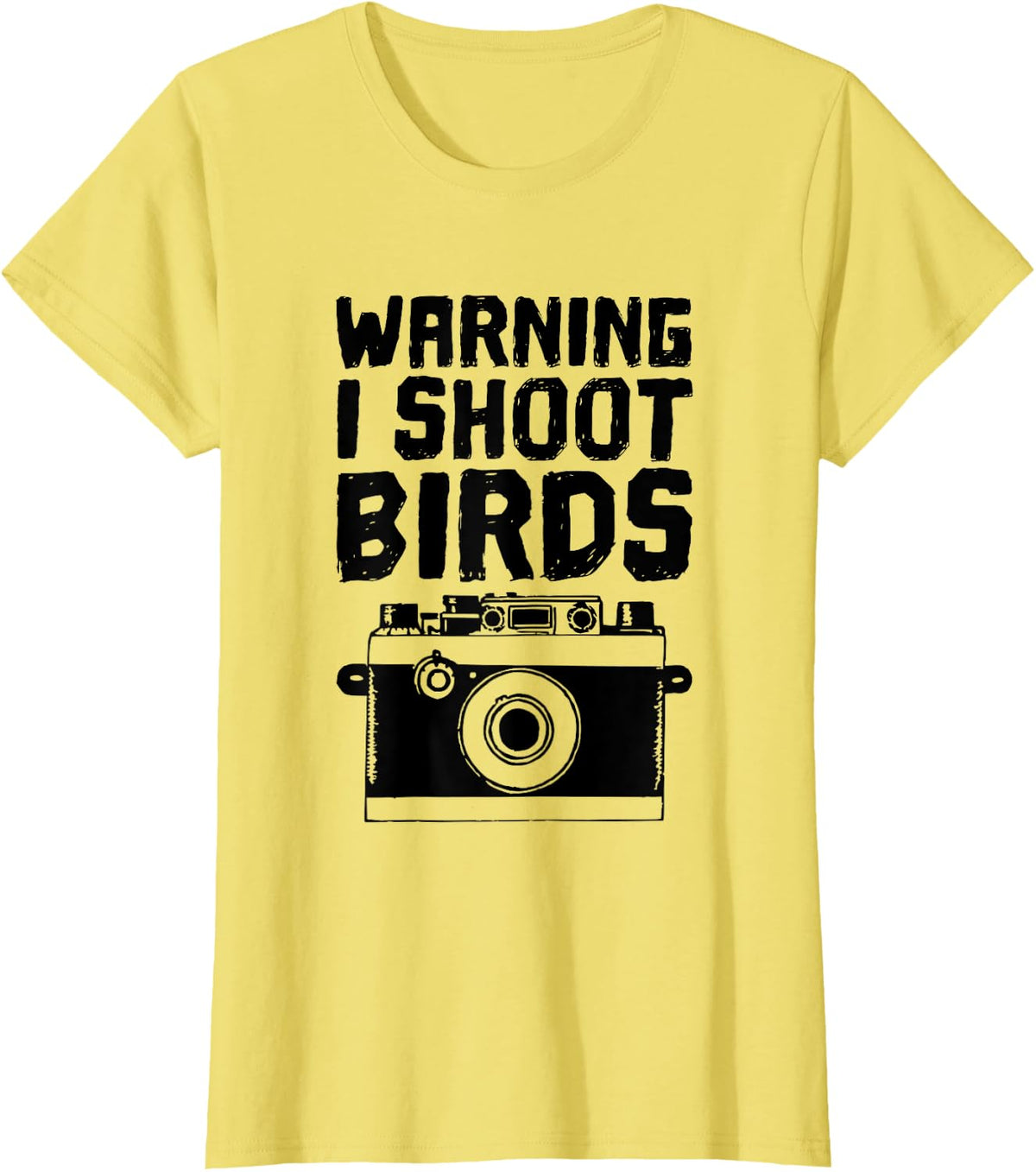 Bird Photographer, Funny - I Shoot Birds With a Camera T-Shirt - Lemon Yellow