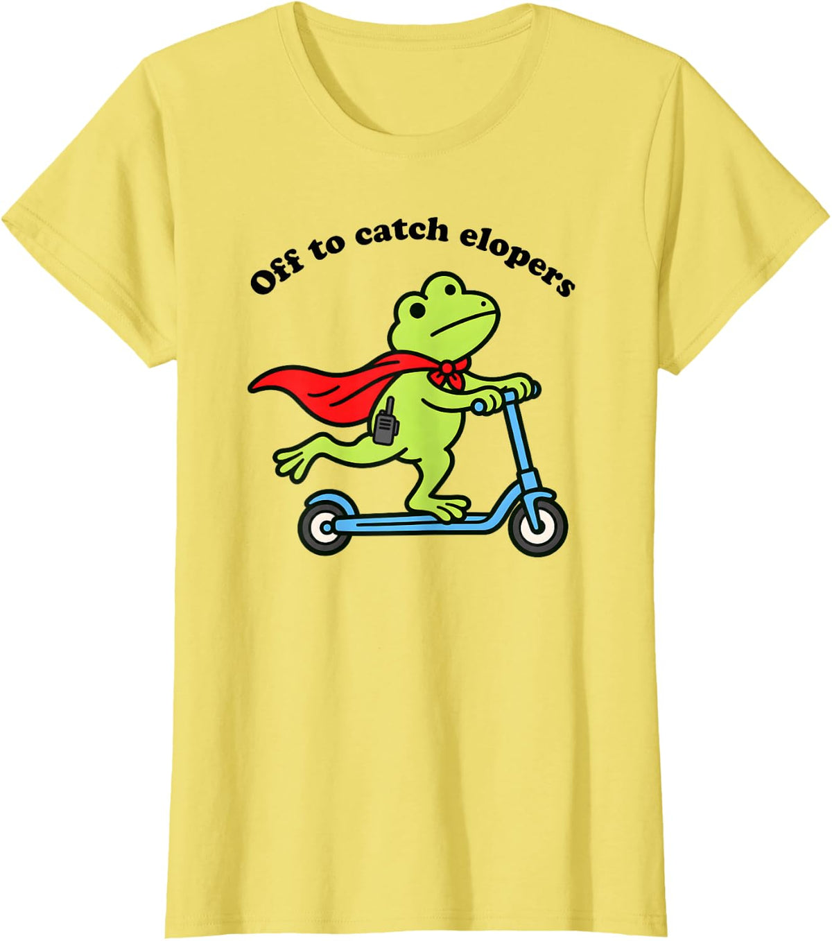 Off to Catch Elopers Funny Frog SPED Eloping ABA Elopement T-Shirt - Lemon Yellow