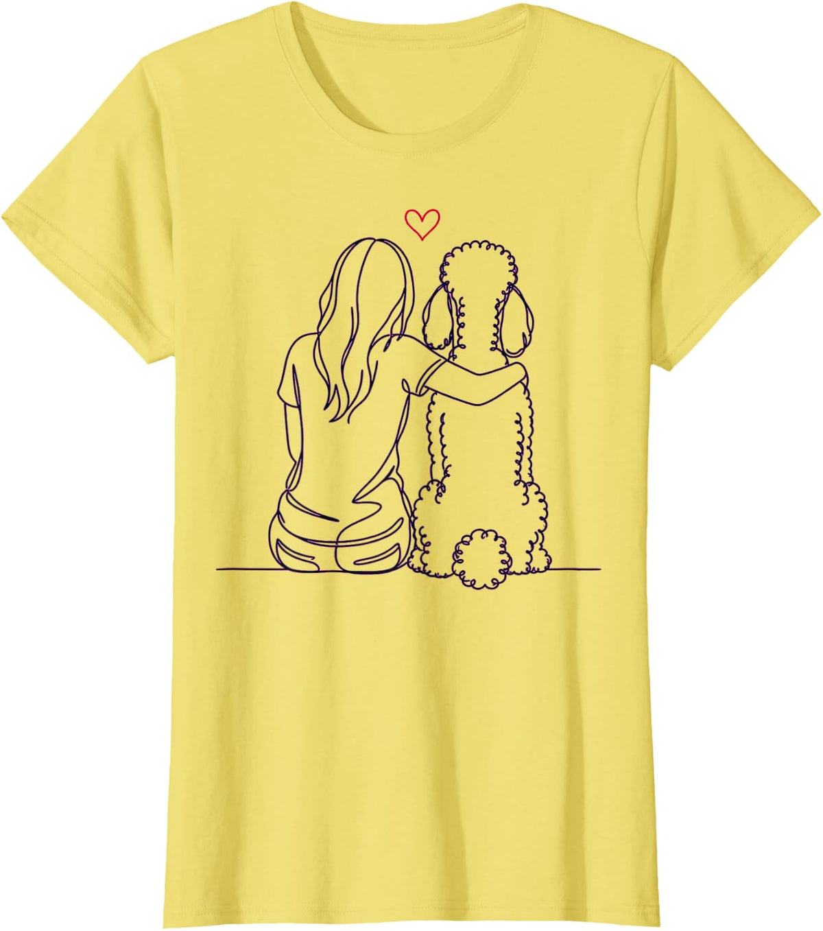 Standard Poodle Hug T-Shirt - Lemon Yellow