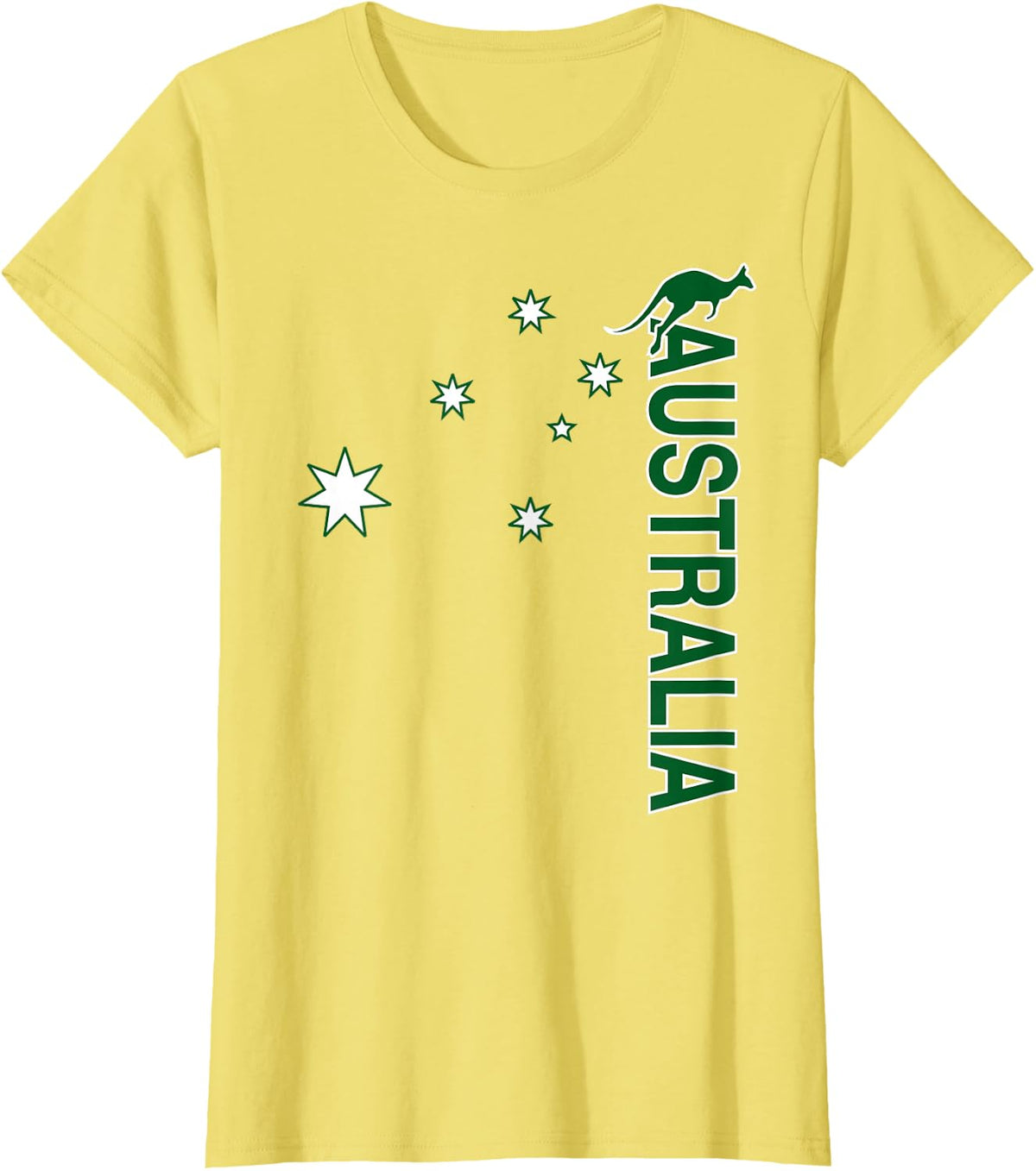 Australia Rugby (Vintage Throwback Stars) T-Shirt - Lemon Yellow