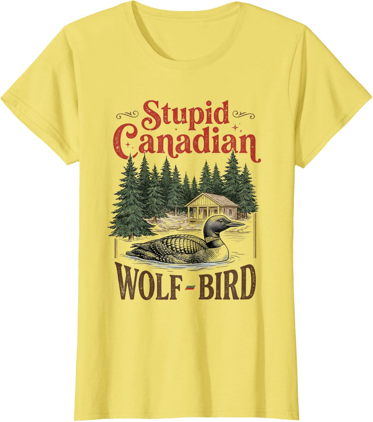 Heated Loon Hockey Meme T-Shirt - Lemon Yellow