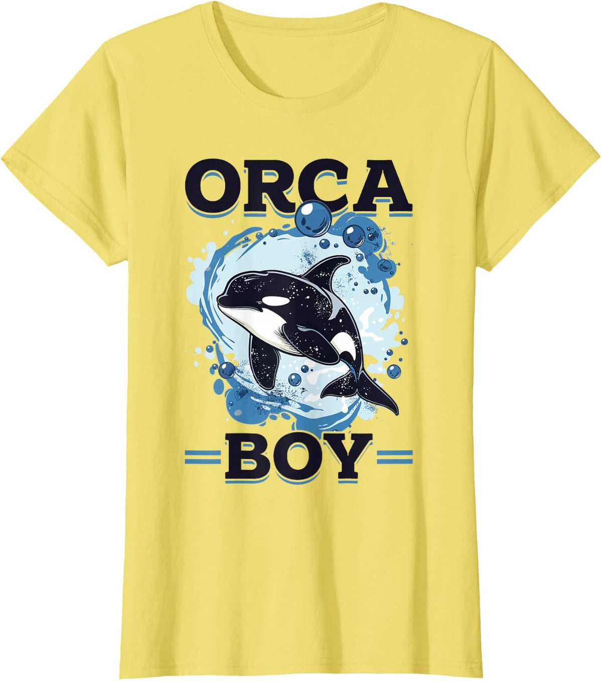 Funny Orca Animal Orca Boy T-Shirt - Lemon Yellow