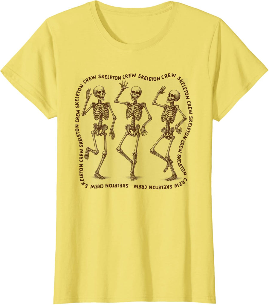 Rad Tech Radiology Radiologist X-ray Tech Skeleton Crew T-Shirt - Lemon Yellow
