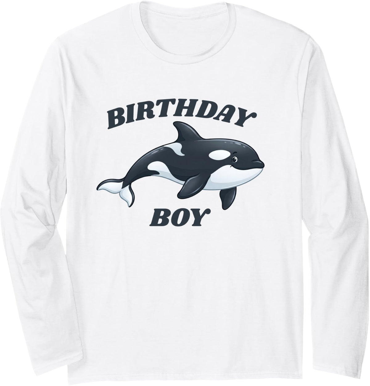 Birthday Boy Killer Whale Orca Long Sleeve T-Shirt - Adult Unisex White