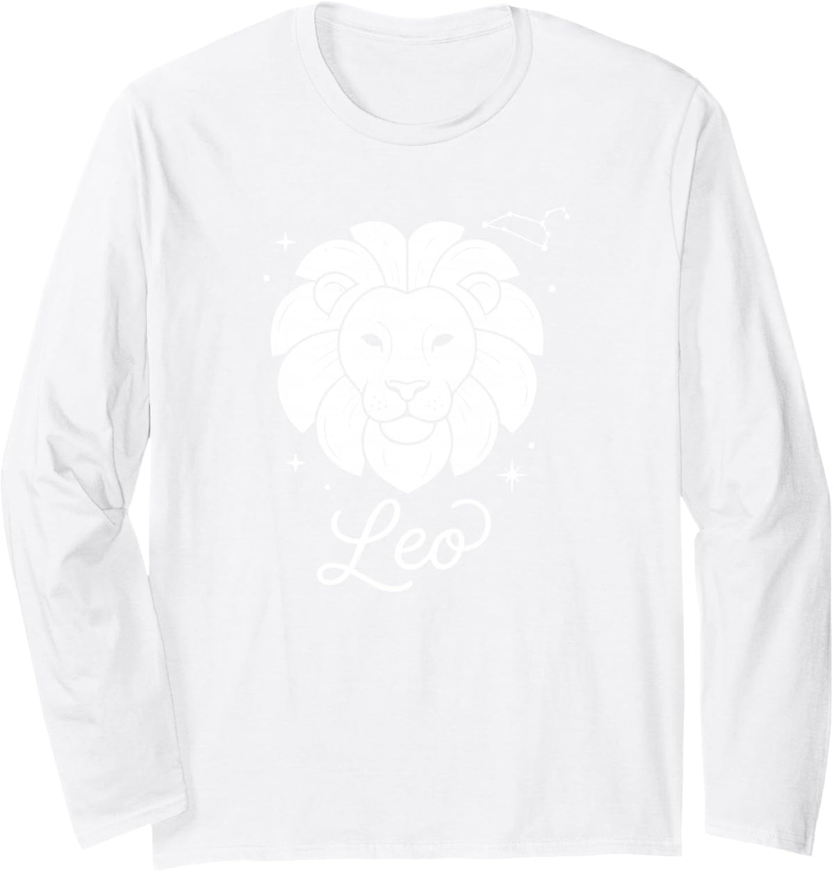Leo Zodiac Sign Astrology Horoscope Astrological Symbol Long Sleeve T-Shirt - Adult Unisex White