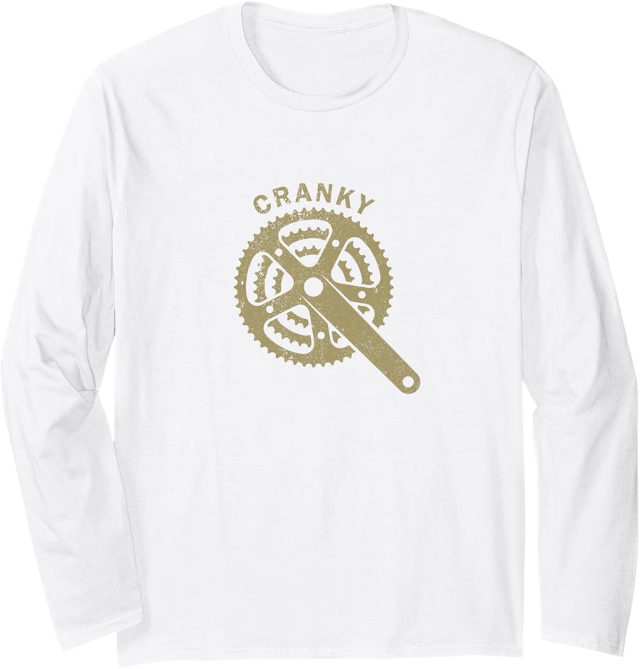 Cranky Vintage Bicycle Cranky Gift For Cycling Lovers Cranky Long Sleeve T-Shirt - Adult Unisex White