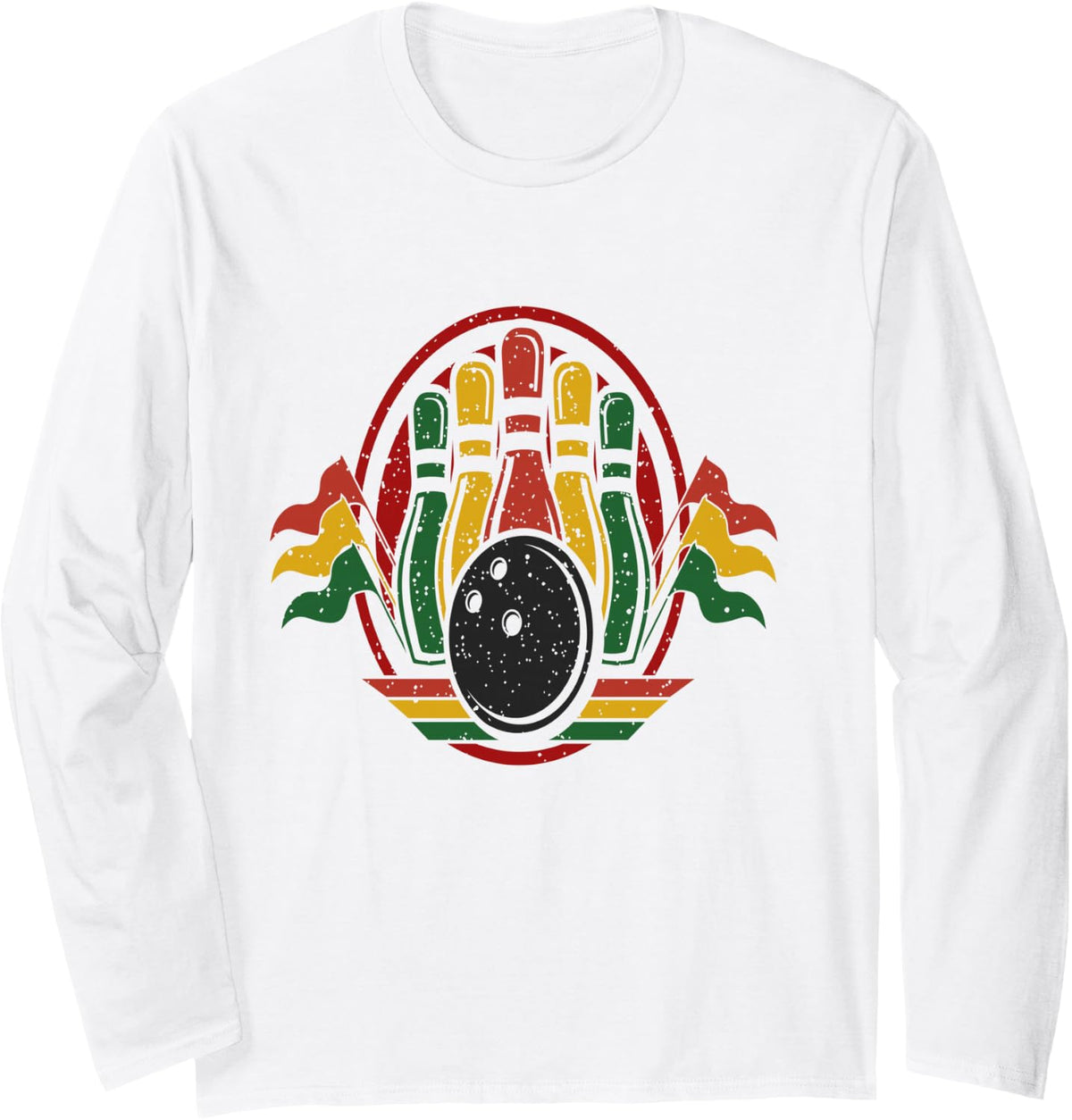 Bowling Juneteenth Melanin Pride Bowler African American Long Sleeve T-Shirt - Adult Unisex White