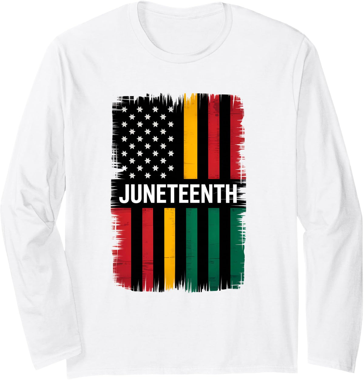 Juneteenth 1865 Black History African American Pride Flag Long Sleeve T-Shirt - Adult Unisex White