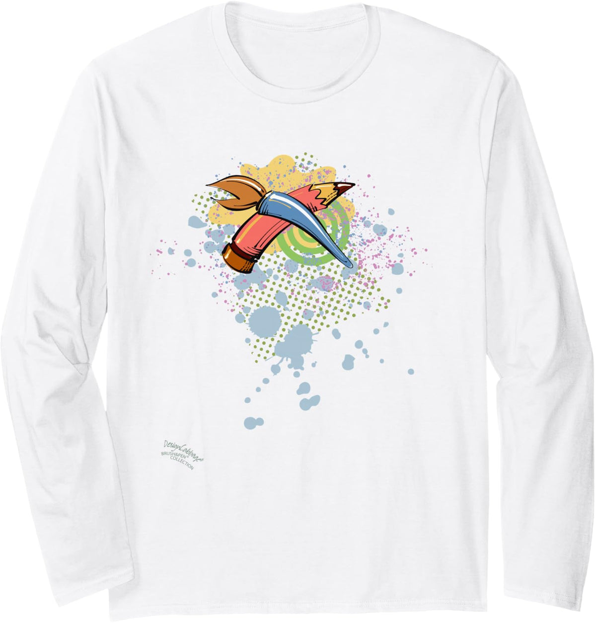 Artistic Graphic | Artstract Collection Long Sleeve T-Shirt - Adult Unisex White