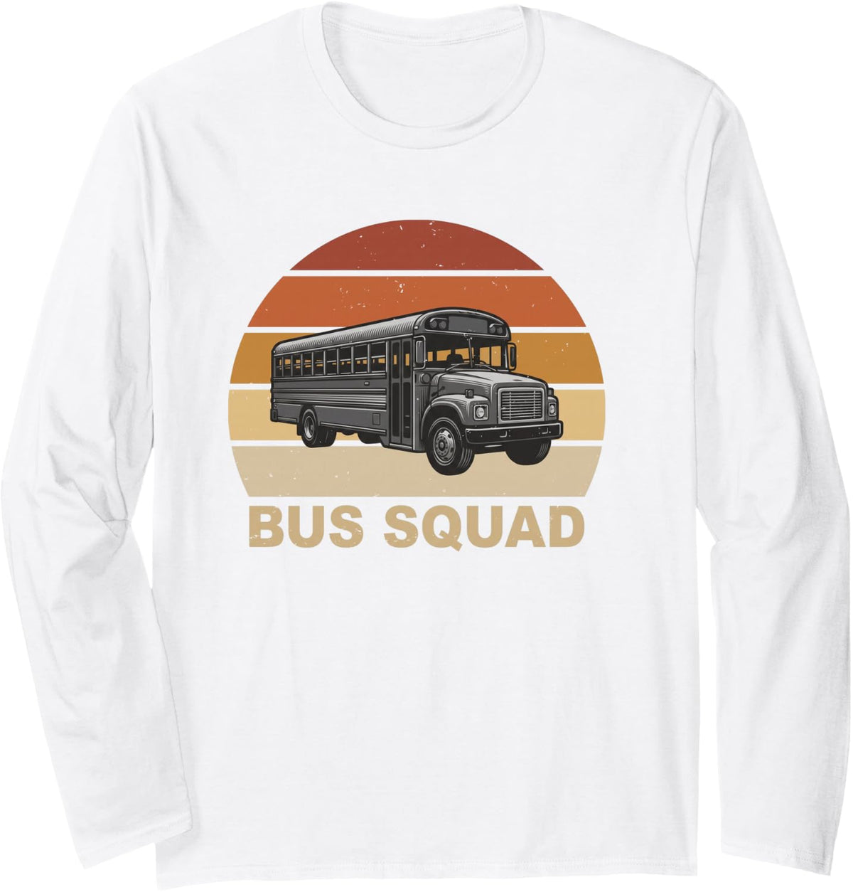 Bus Squad 2026 School Bus Driver Aide Crew Funny Old School Long Sleeve T-Shirt - Adult Unisex White