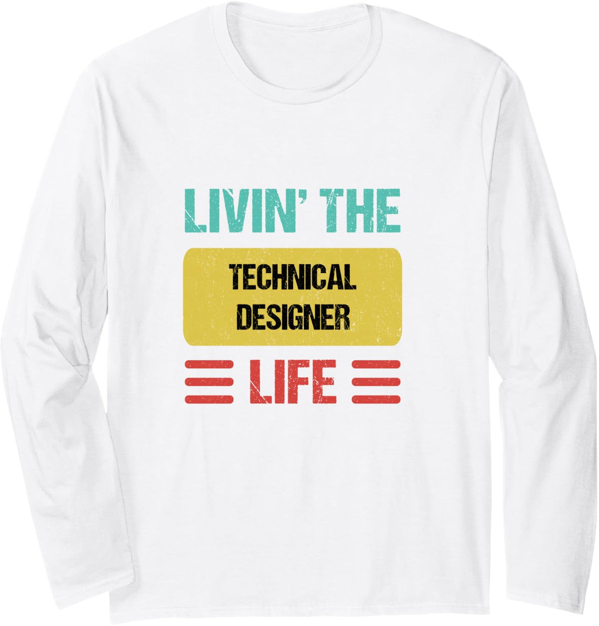 Technical Designer Long Sleeve T-Shirt - Adult Unisex White