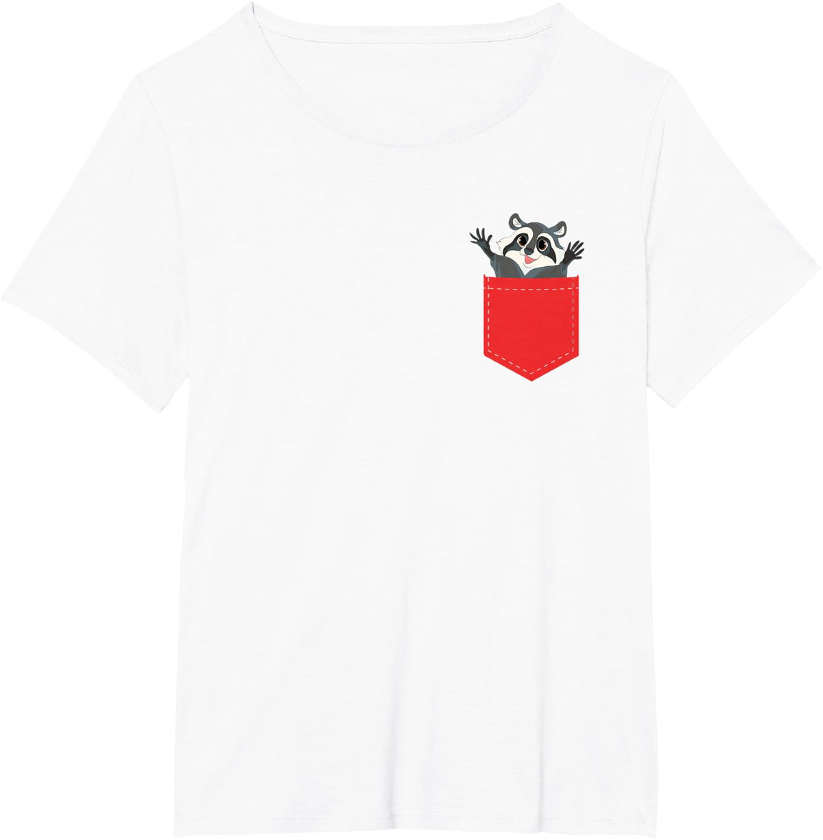 Cute Trash Panda Pocket Raccoon Wildlife Animal Racoon T-Shirt - White