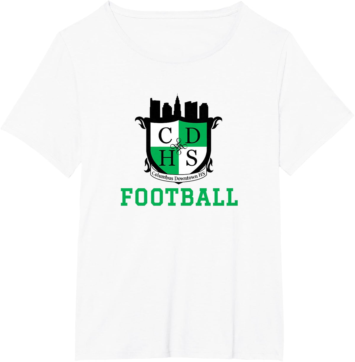 Columbus Downtown Logo Football T-Shirt - White