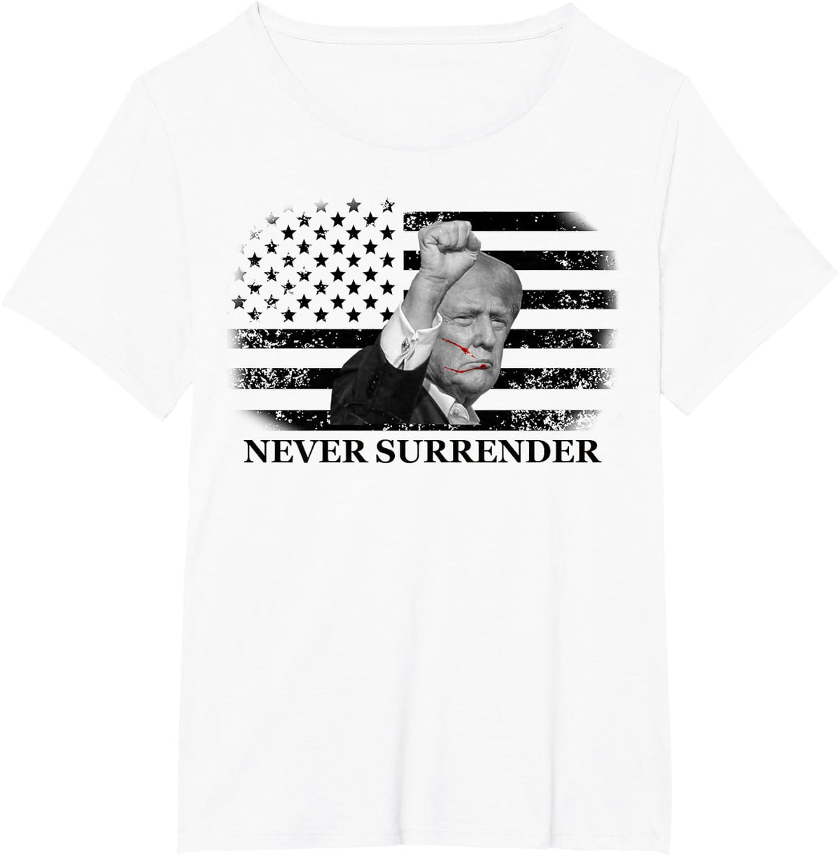 vcvtrump Trump Shooting Assassination Attempt - Never Surrender Fight T-Shirt - White