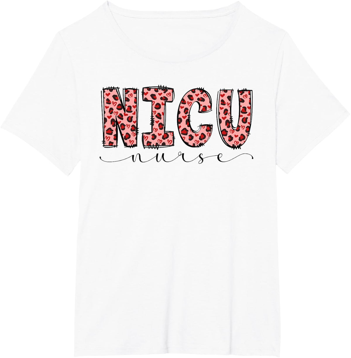 NICU Nurse Leopard Neonatal Intensive Care Unit Nursing T-Shirt - White