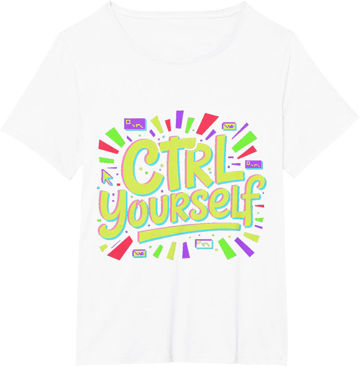 Ctrl Yourself Coding Programmer Keyboard Jokes - T-Shirt - White