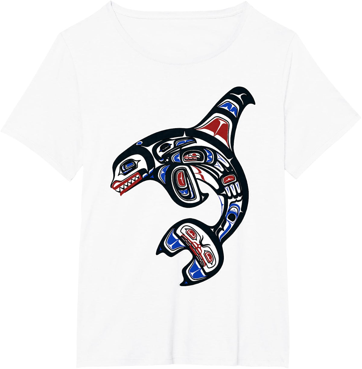 Orca Killer Whale Pacific NW Indian T-Shirt - White