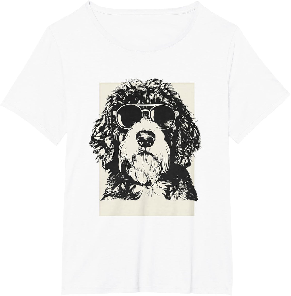 Saint Berdoodle Sketch Dog Funny Art Sketch T-Shirt - White