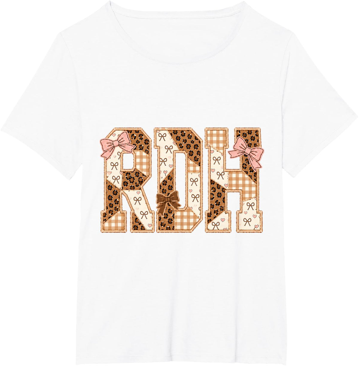RDH Registered Dental Hygienist Leopard Aesthetic T-Shirt - White