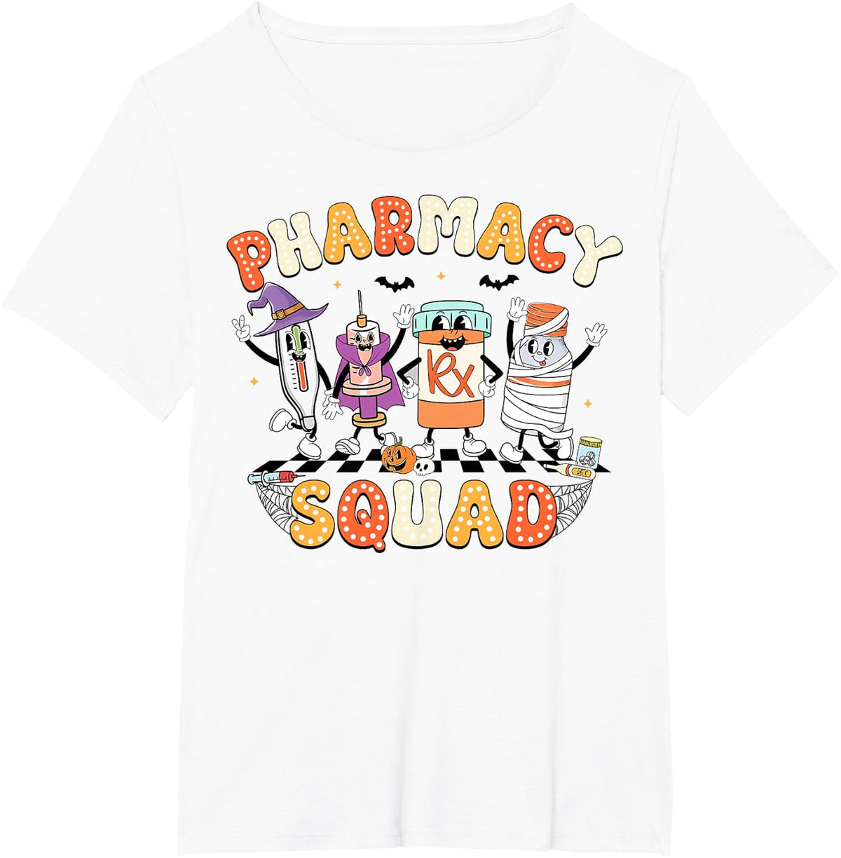 Funny Pharmacy Squad Pharmacist Technician Halloween T-Shirt - White