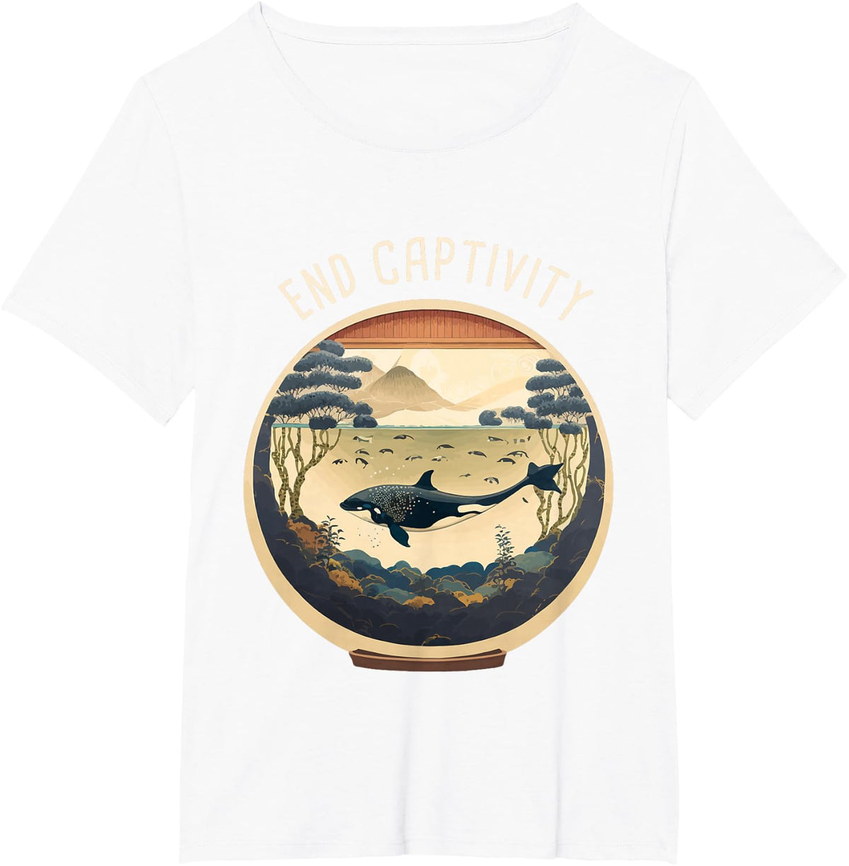 Orca End Captivity Free The Orcas Marine Protection Activist T-Shirt - White