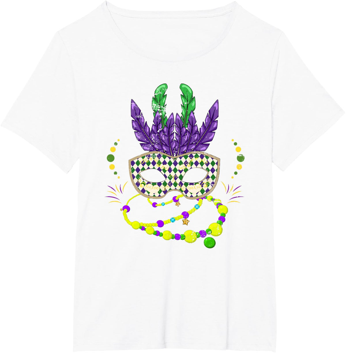 Carnival Mask Costume Party Gift Masquerade Mardi Gras T-Shirt - White