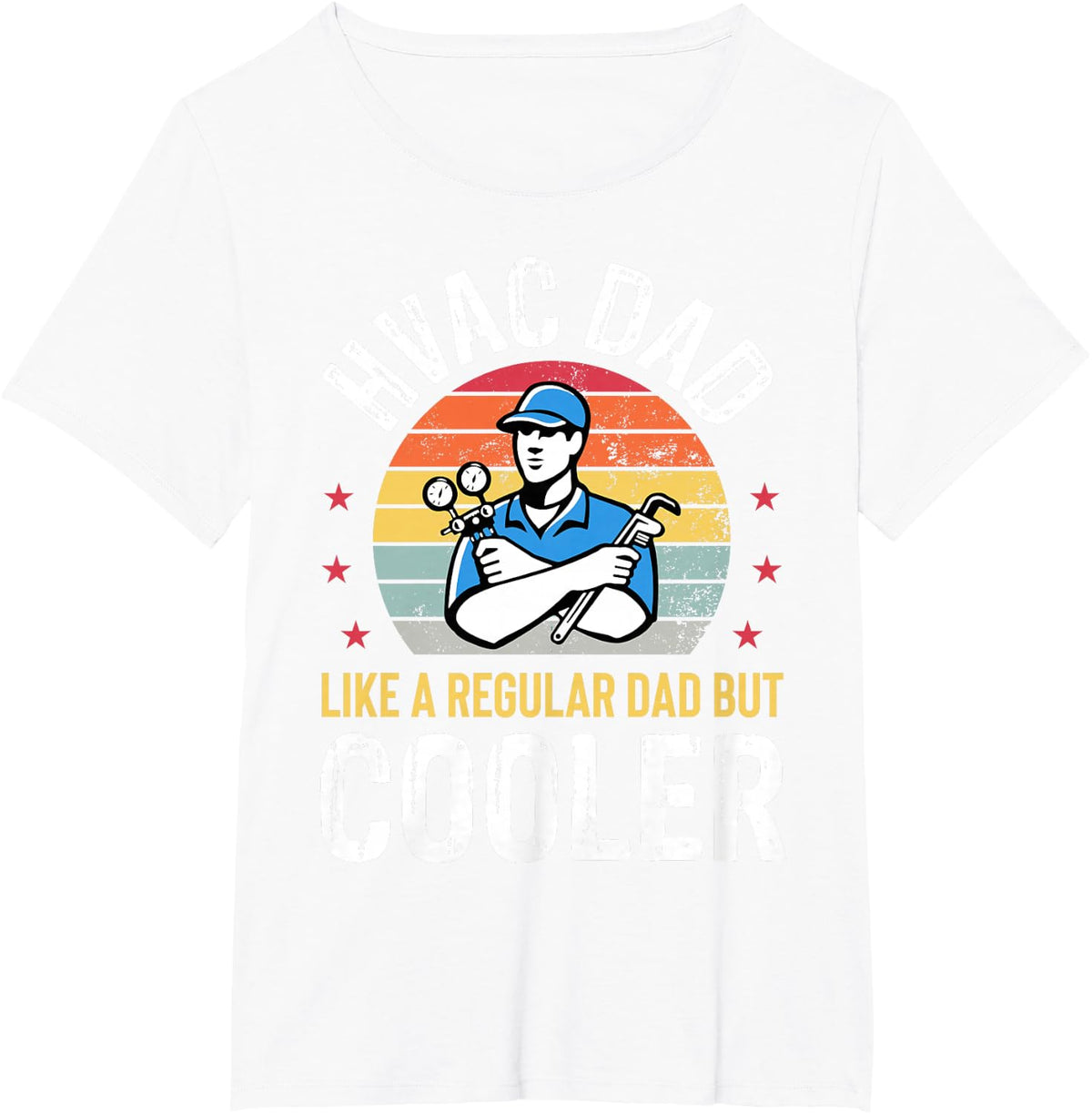 HVAC Dad But Cooler Mens Funny HVAC Technician Father T-Shirt - White