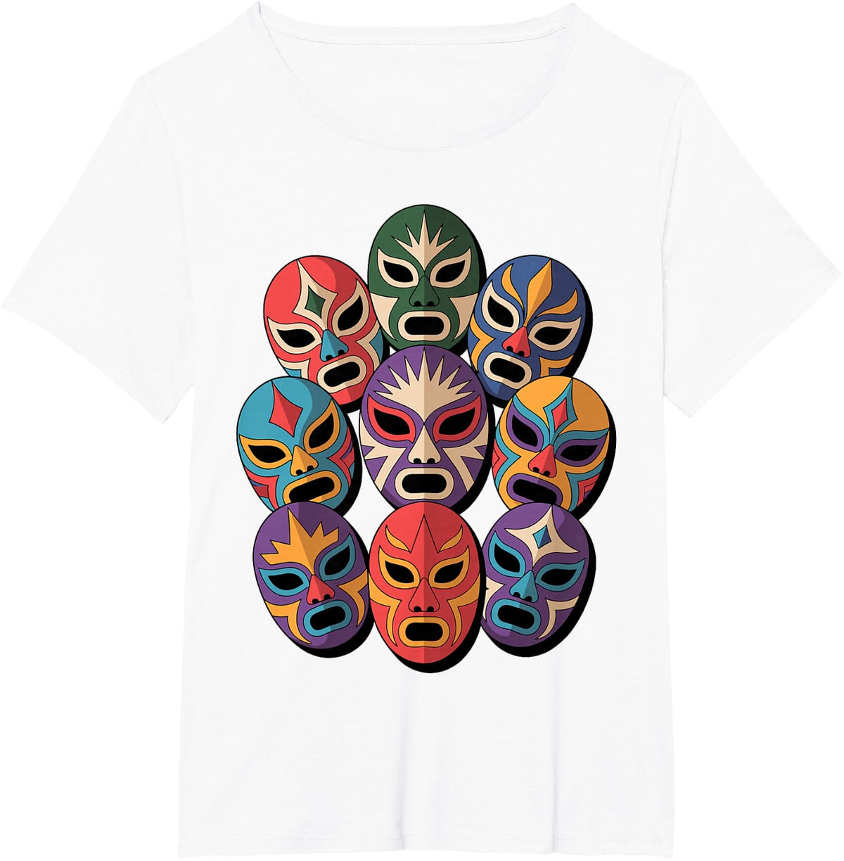 Mexican Lucha Libre Costume for Men Women Kids Lucha Libre T-Shirt - White
