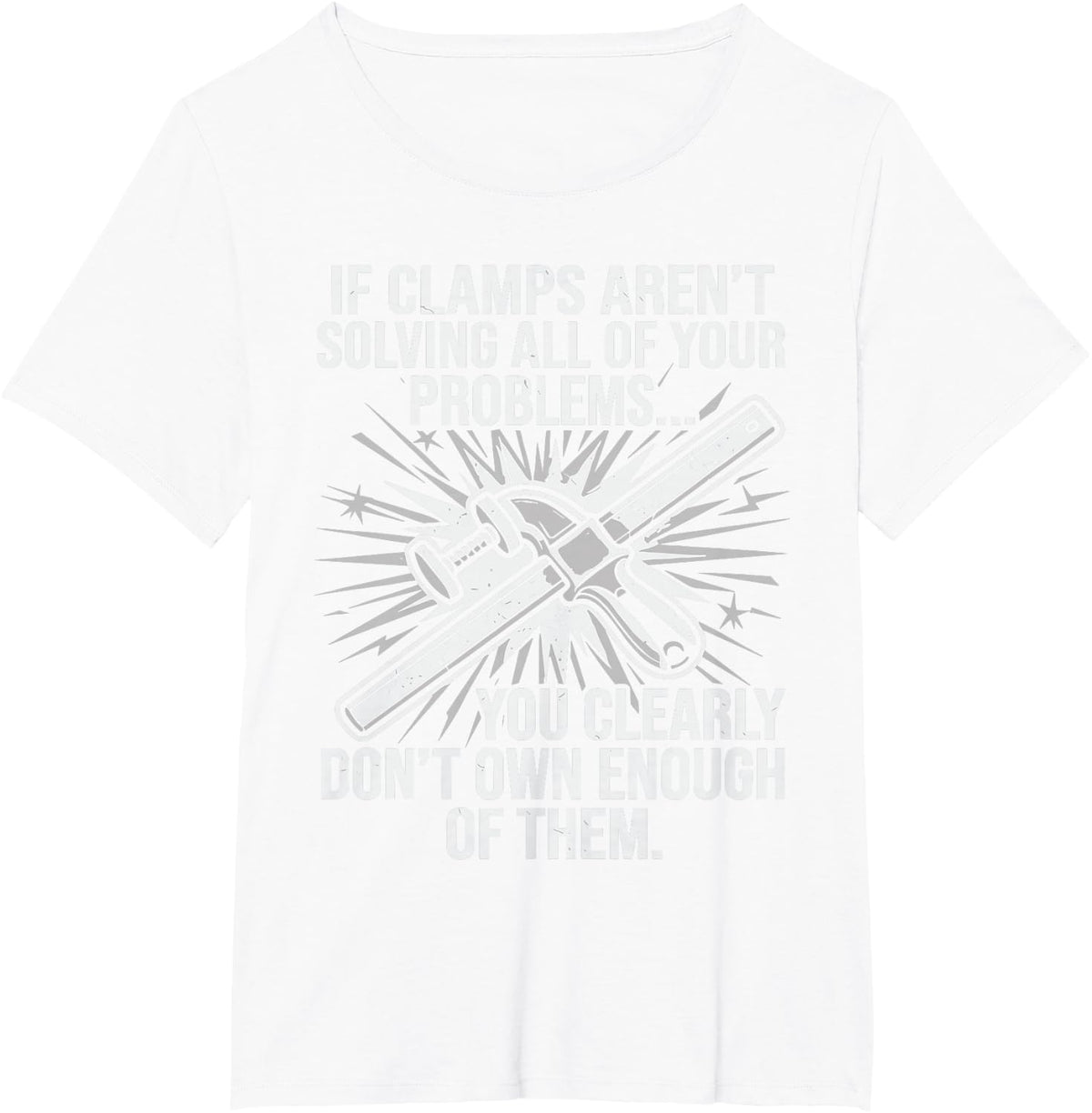 Clamps Funny Woodworking Carpenter Workshop Men T-Shirt - White