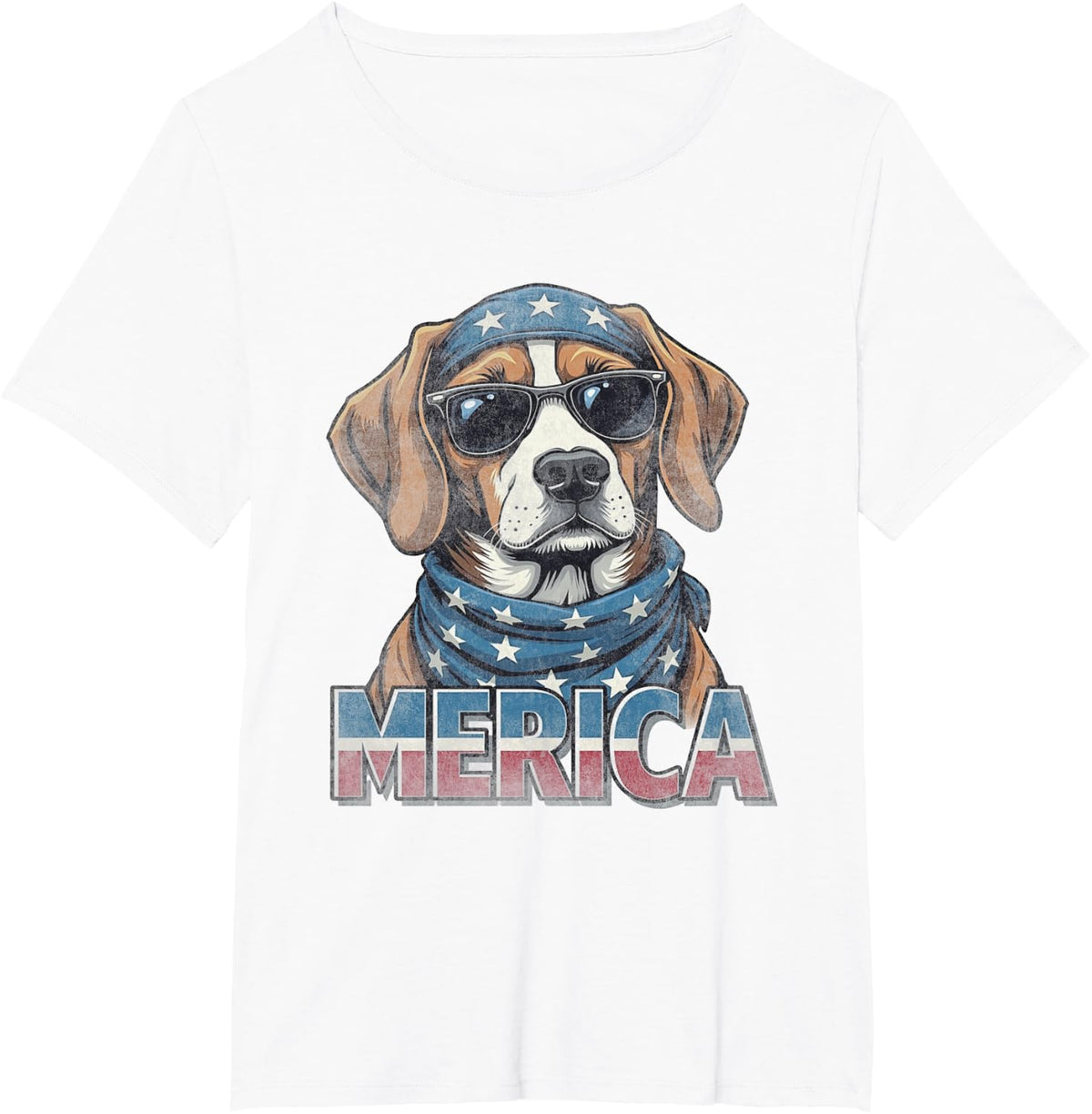 Vintage Beagle 4th of July Merica T-Shirt - White