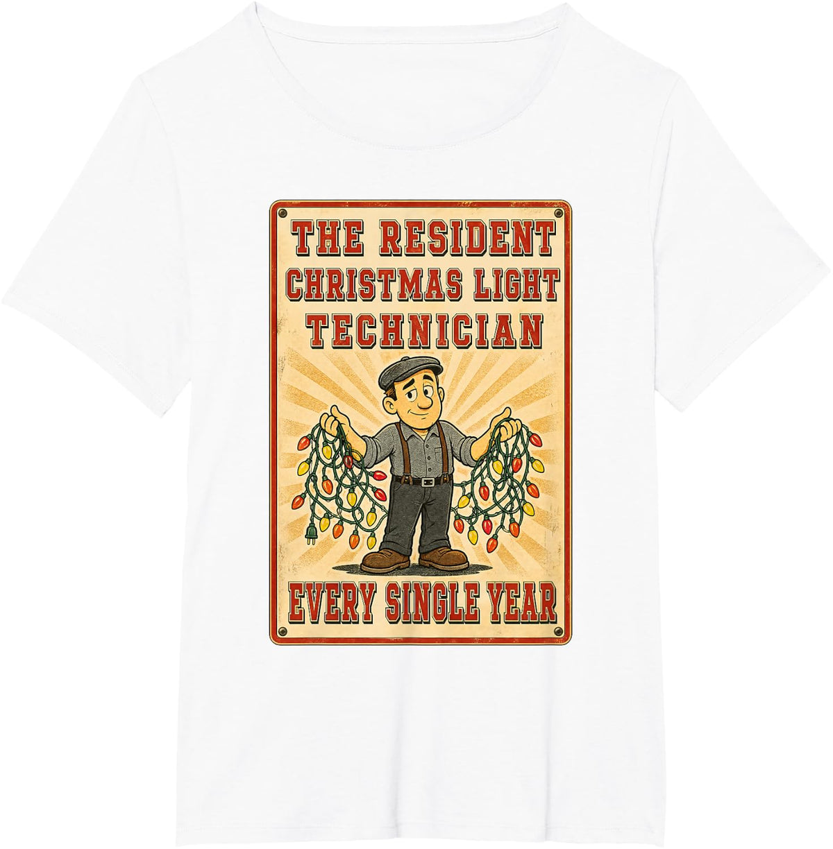Electrician Christmas Light Technician Every Single Year T-Shirt - White
