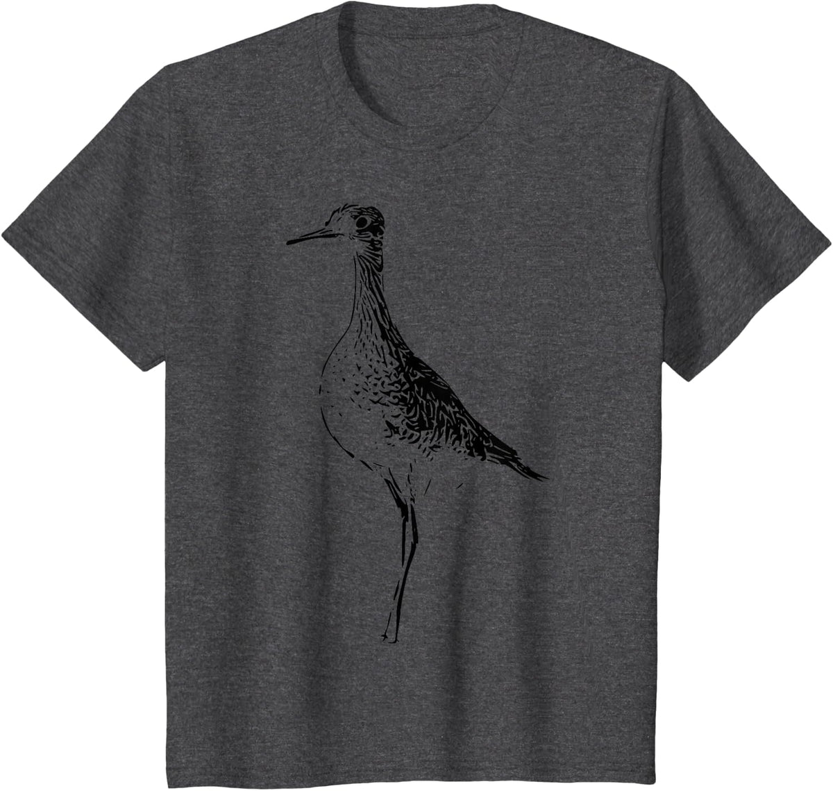 Minimalist Upland Sandpiper T-Shirt T-Shirt - Dark Heather Grey