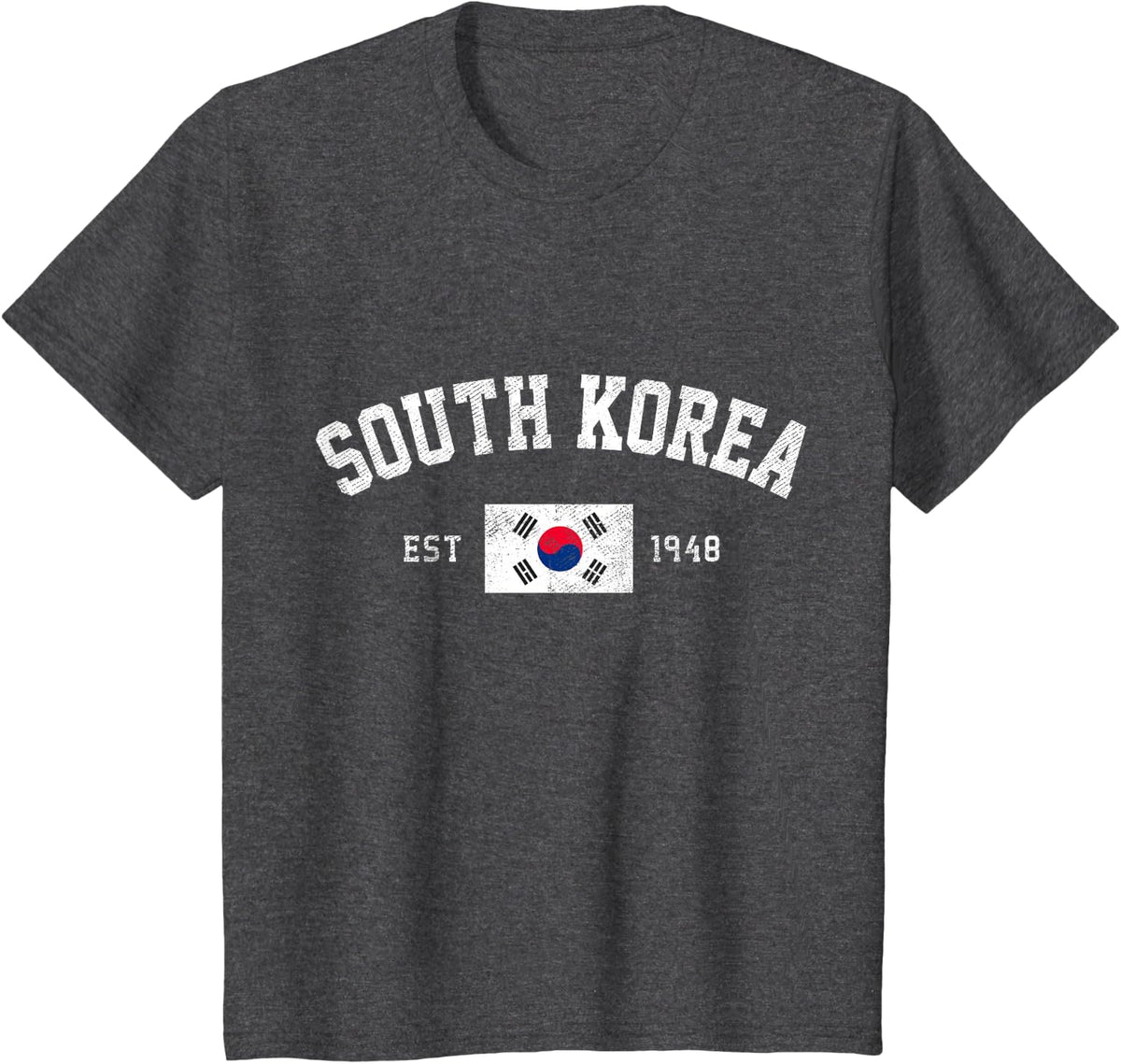 South Korea Est. 1948 South Korean Flag Independence Day T-Shirt - Dark Heather Grey