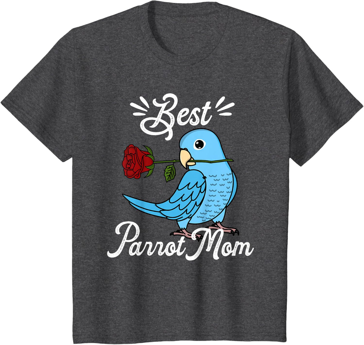 Best Parrot Mom I Blue Parrotlet T-Shirt - Dark Heather Grey