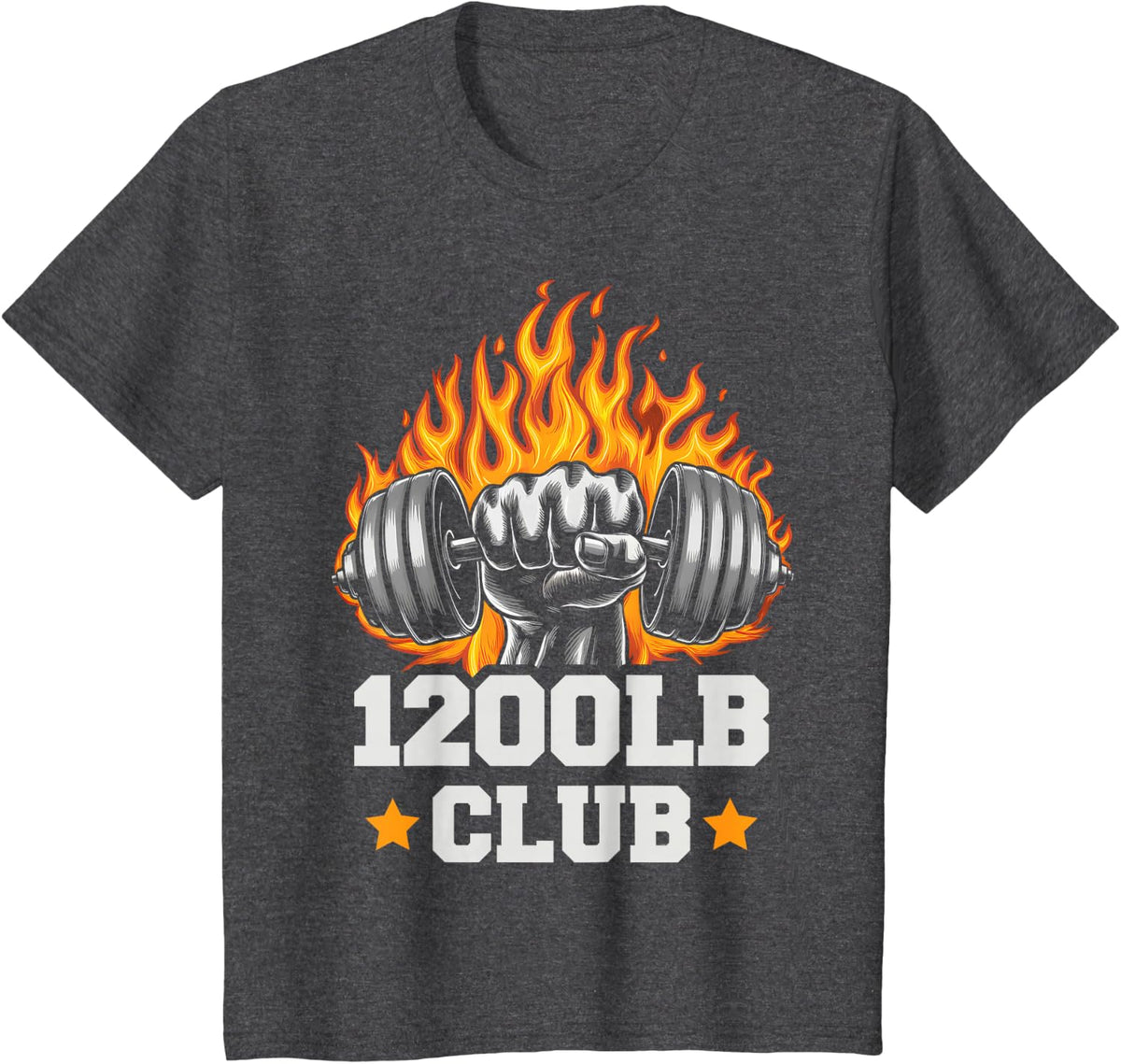 1200 Pound Club Gym Weightlifting Bodybuilders 1200 lb Club T-Shirt - Dark Heather Grey