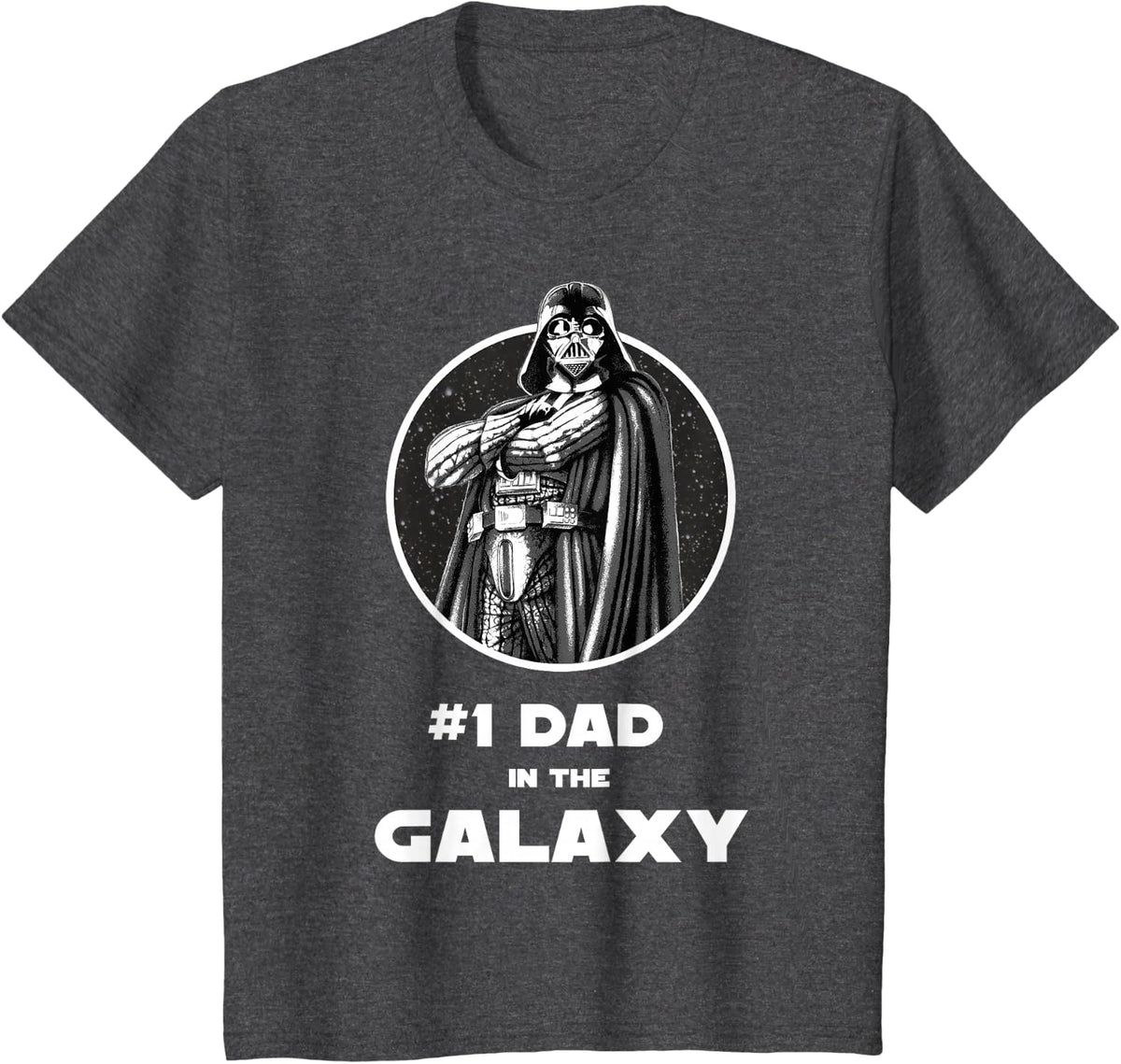 Star Wars Father's Day Darth Vader #1 Dad In The Galaxy T-Shirt - Dark Heather Grey