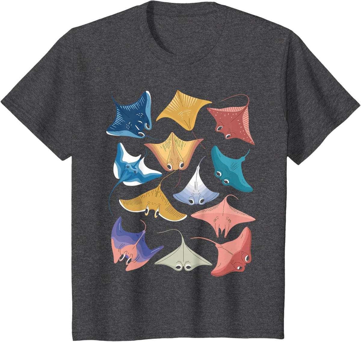 Sea Ocean Stingray Animal Different Manta Ray T-Shirt - Dark Heather Grey