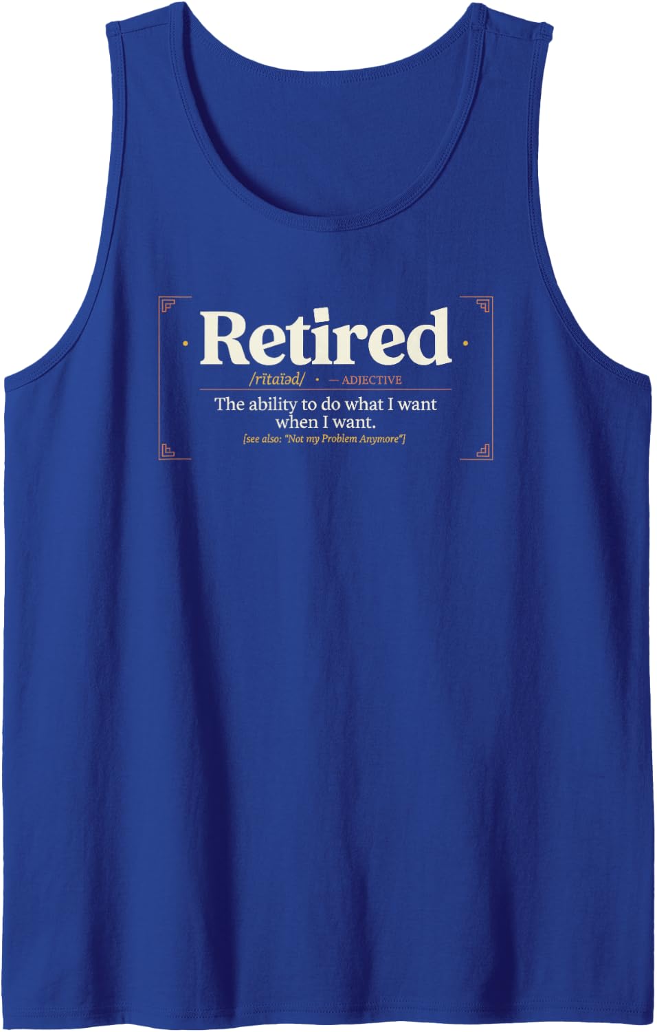 Sarcastic Retired Definition for Women Enjoying Rest Tank Top - Royal Blue