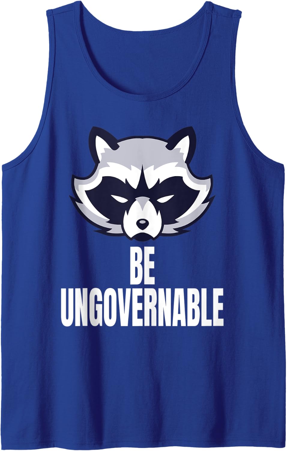 Be Ungovernable With Raccoon or Trash Can Panda Tank Top - Royal Blue