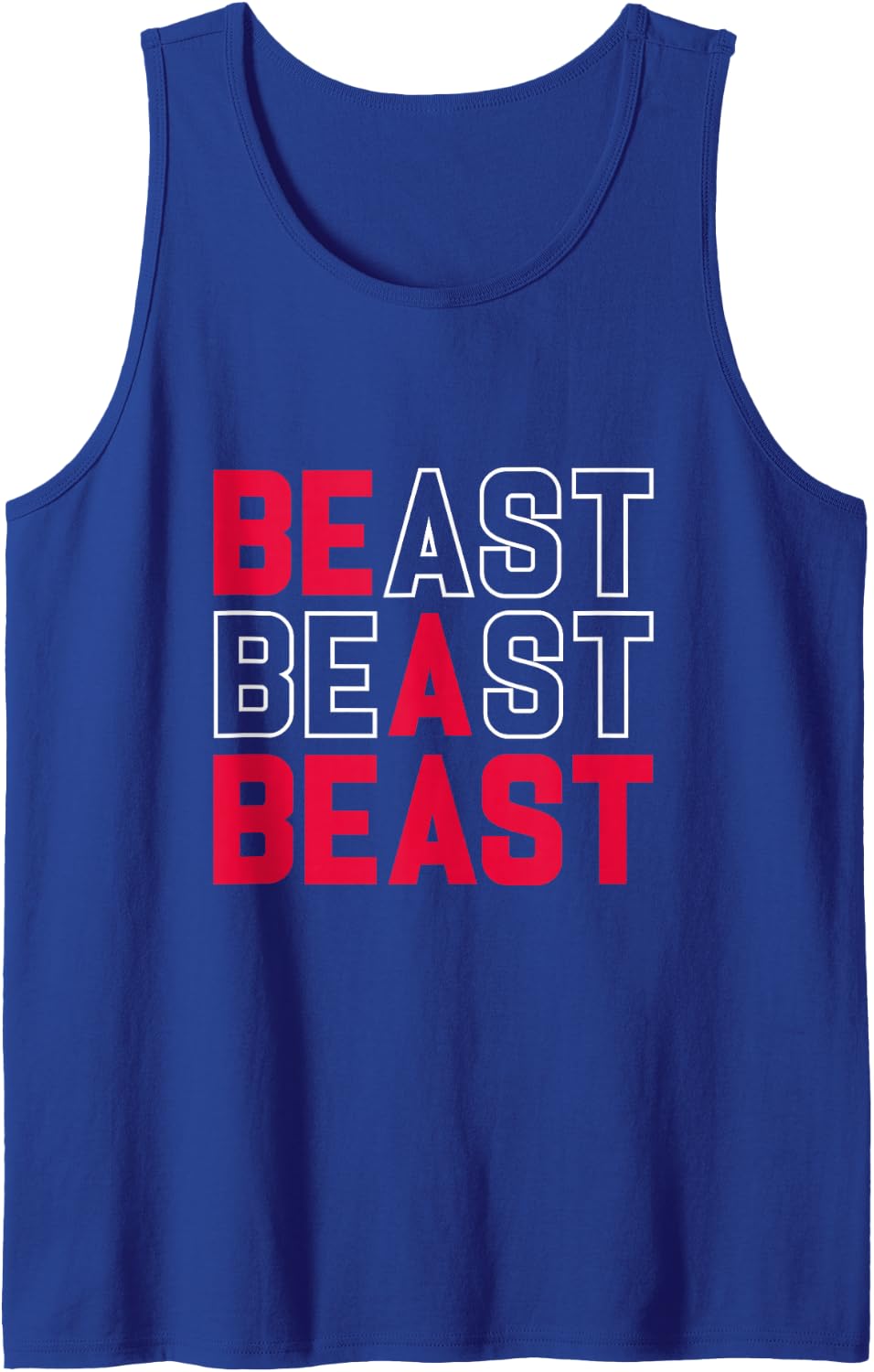 Beast Gym Weightlifting Powerlifting Weightlifter Sleeveless Tank Top - Royal Blue