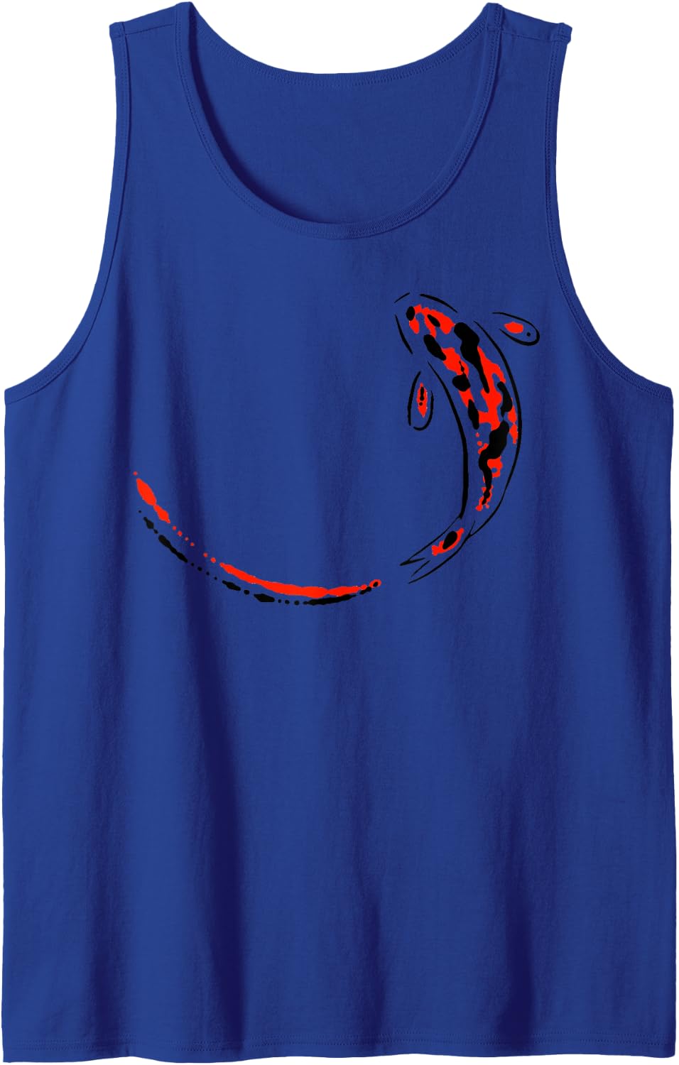 Koi Carp Zen Minimal Art Painting Meditation Mindfulness Tank Top - Royal Blue