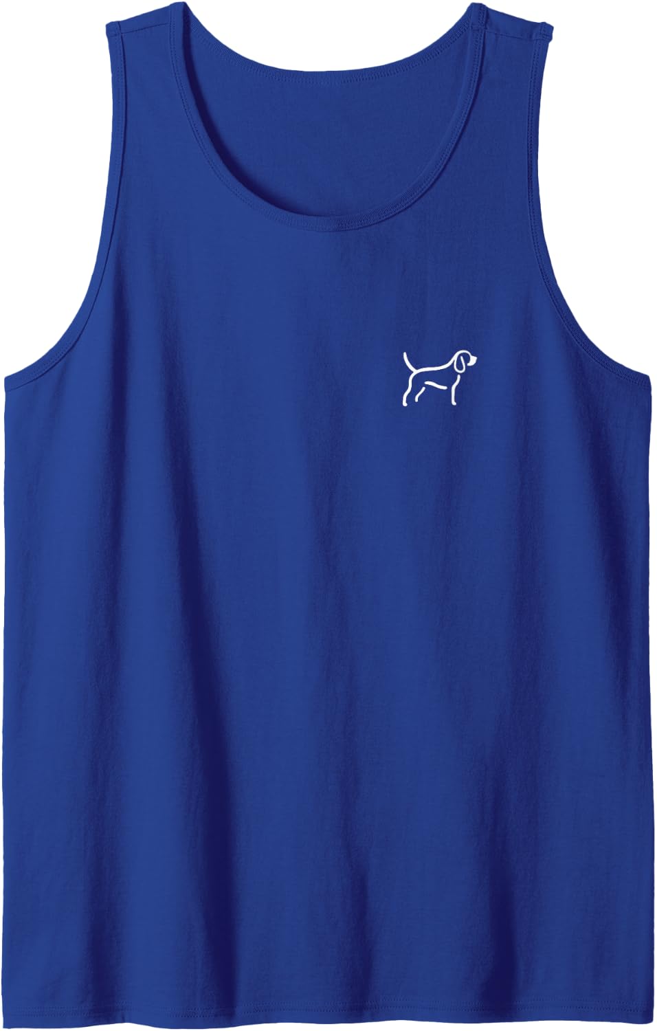 Simple Minimalist Badge Patch Line Art Beagle Sleeveless Tank Top - Royal Blue