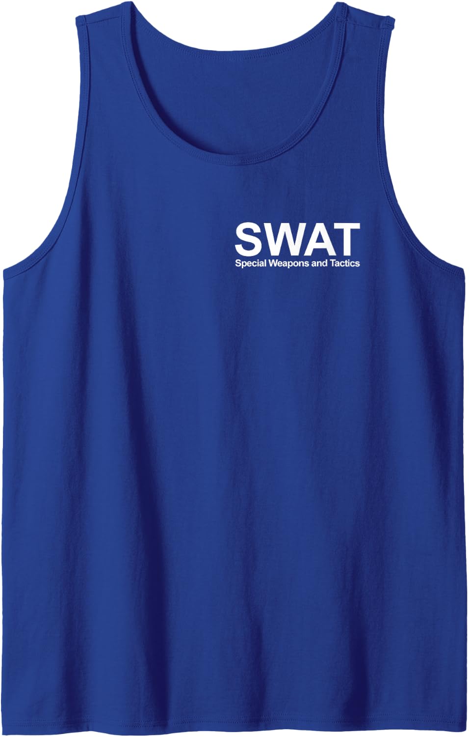 SWAT Team, Police Special Force, Tactical Unit Officer Sleeveless Tank Top - Royal Blue