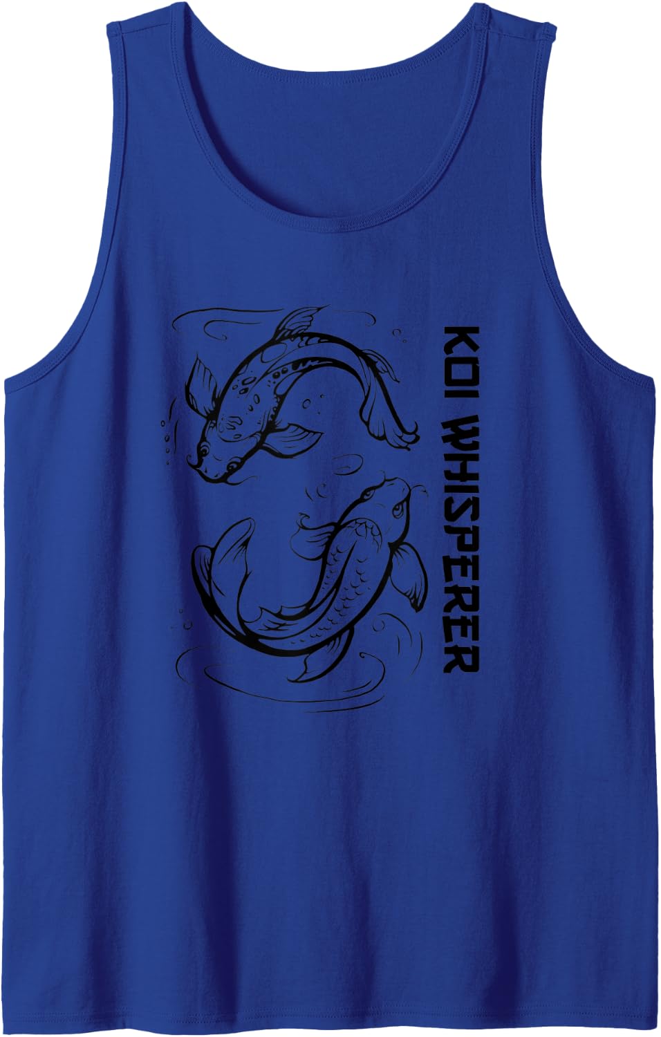 Japanese Koi Fish Carp Graphic Design - Koi Whisperer Gift Tank Top - Royal Blue