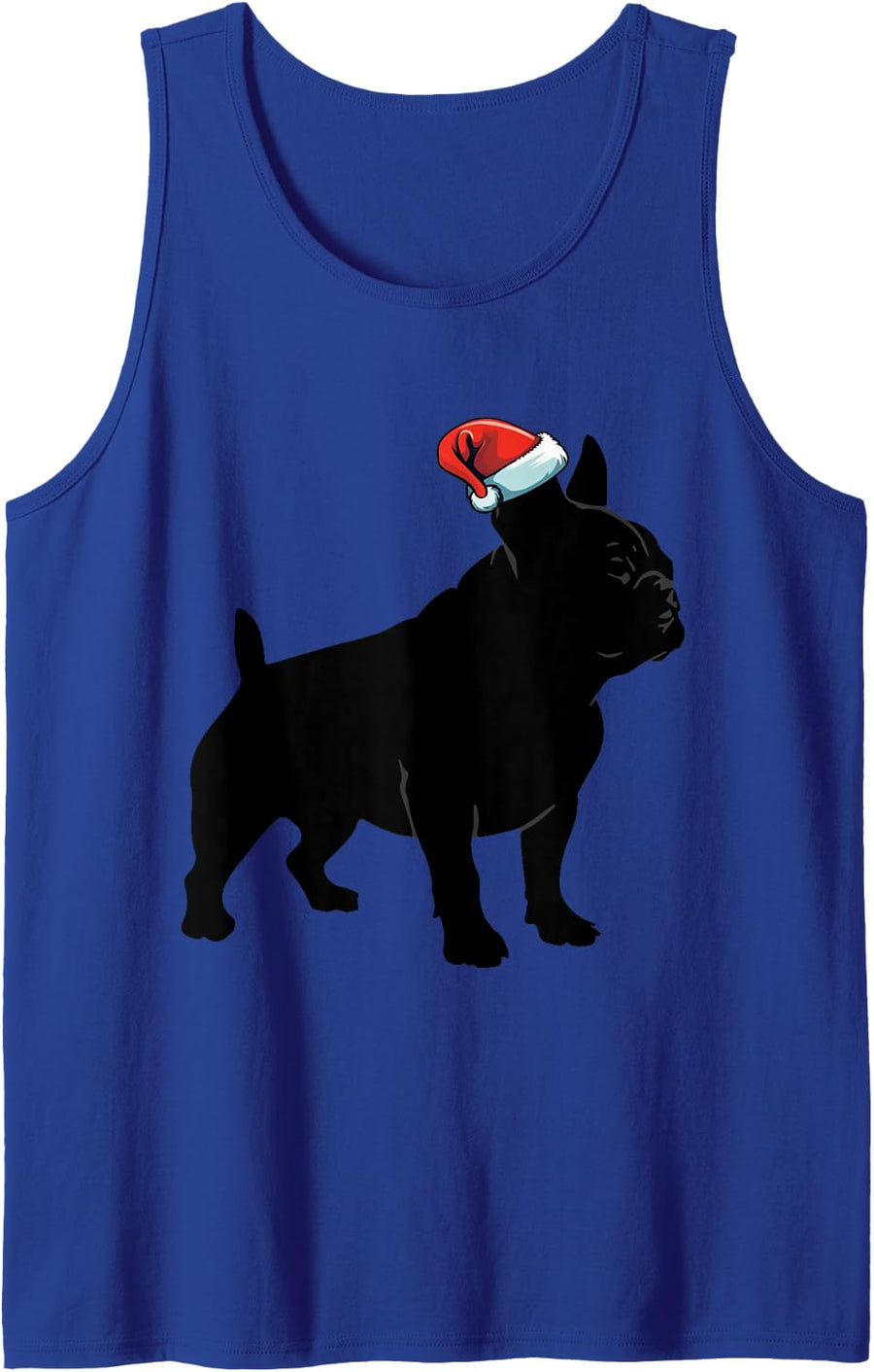 French Bulldog Silhouette, Dog Pet, Christmas Edition Sleeveless Tank Top - Royal Blue