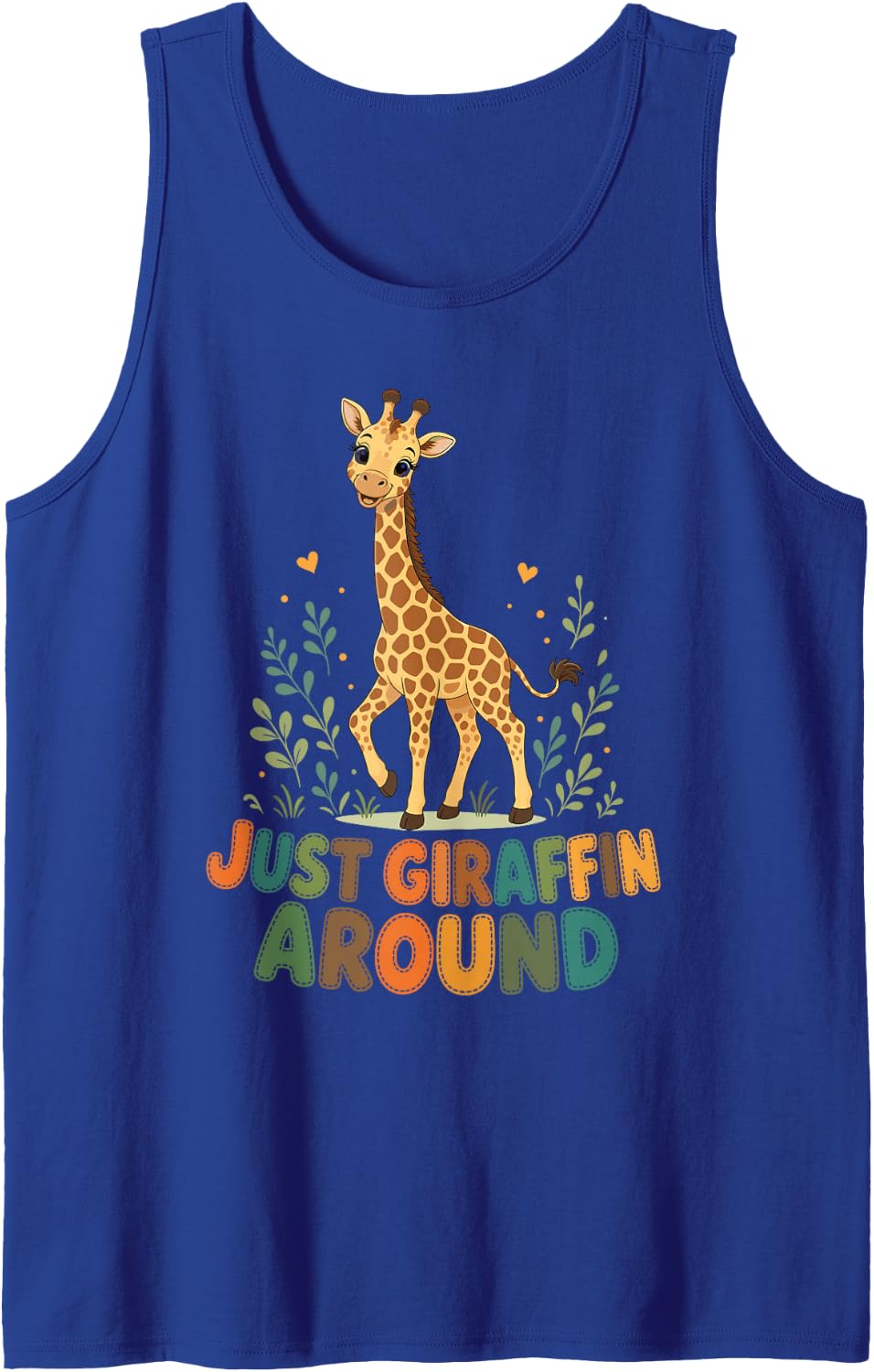 Just Giraffin Around Giraffe Tank Top - Royal Blue